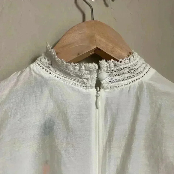 Farm Rio White Lace Blouse Size Large - Picture 10 of 13